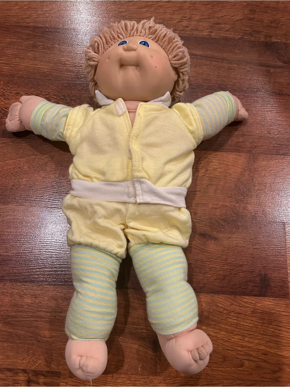 Vintage 1982 Cabbage Patch Kids Boy Doll with Yellow Outfit